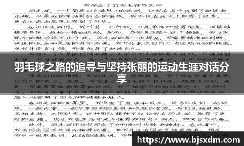 羽毛球之路的追寻与坚持张丽的运动生涯对话分享
